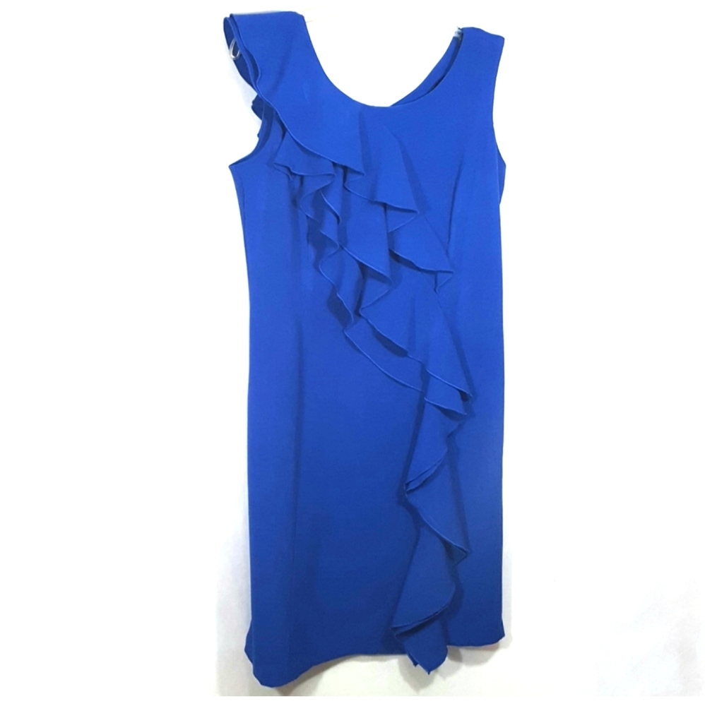 Soho Apparel LTD. Royal Blue Dress with Ruffle